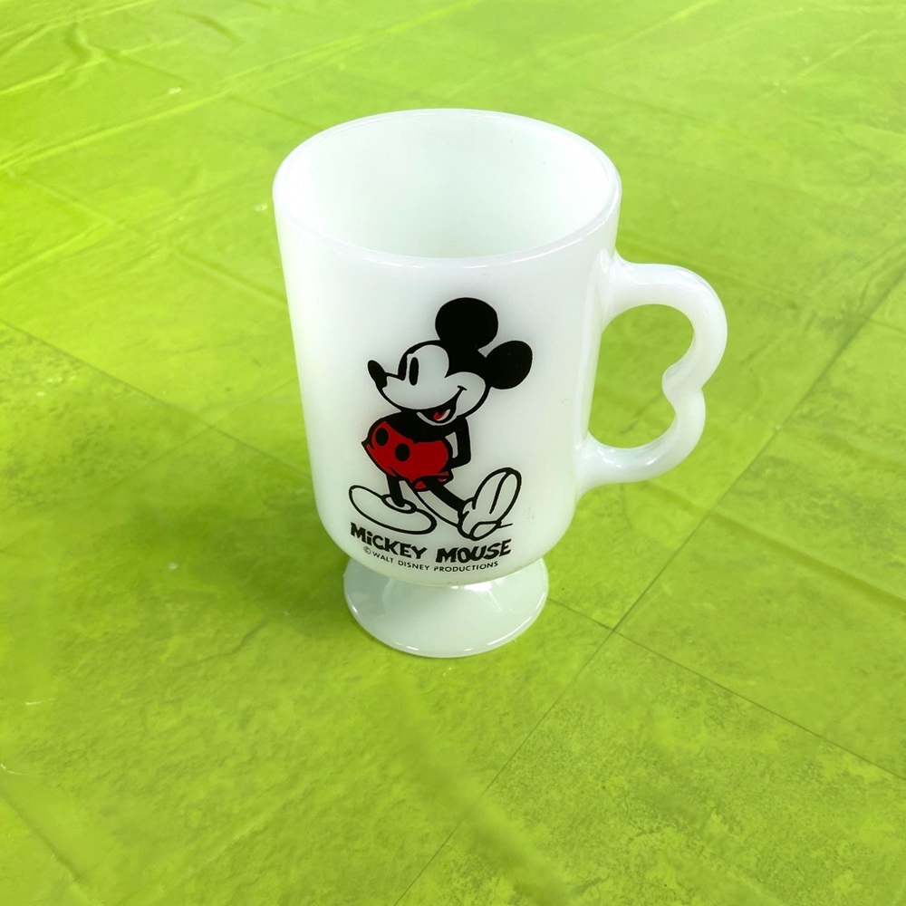 Vintage Mickey Mouse Milk Glass